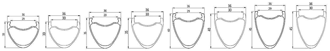 700c gravel bike 29mm & 30mm internal width wheel rims profile